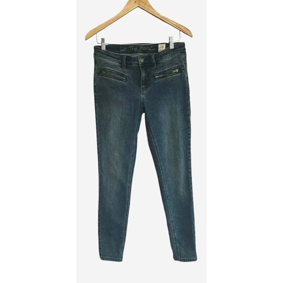 We The Free Jeans Women's 28  Medium Wash Pocket Zip Hem Stretch Denim - Picture 1 of 7